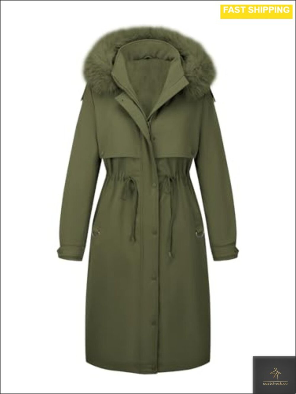 Bellivera Women's Winter Thicken Long Insulated Parka With Faux Fur Hood